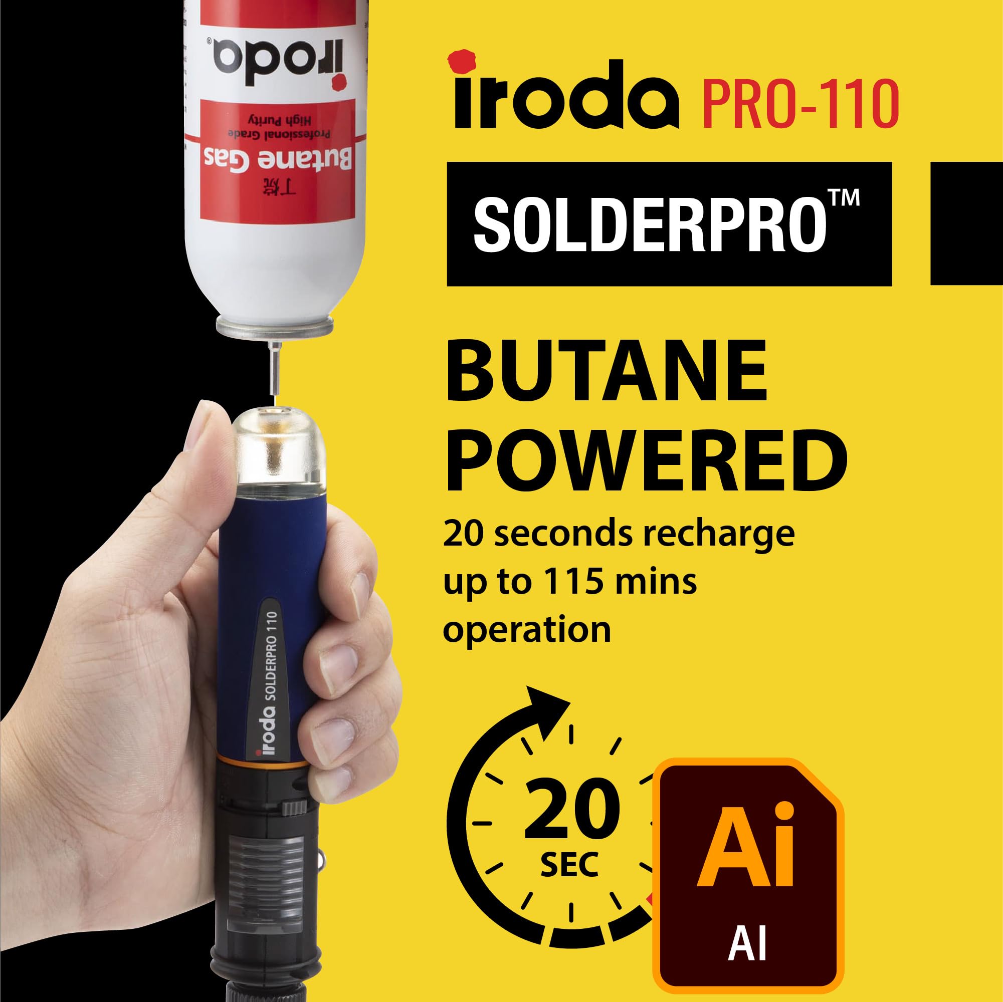 IRODA SolderPro 110 carrying case for organized portability.