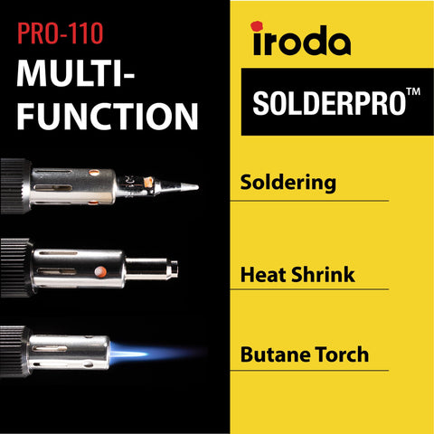 IRODA SolderPro 110 chisel tip for broader solder fills.
