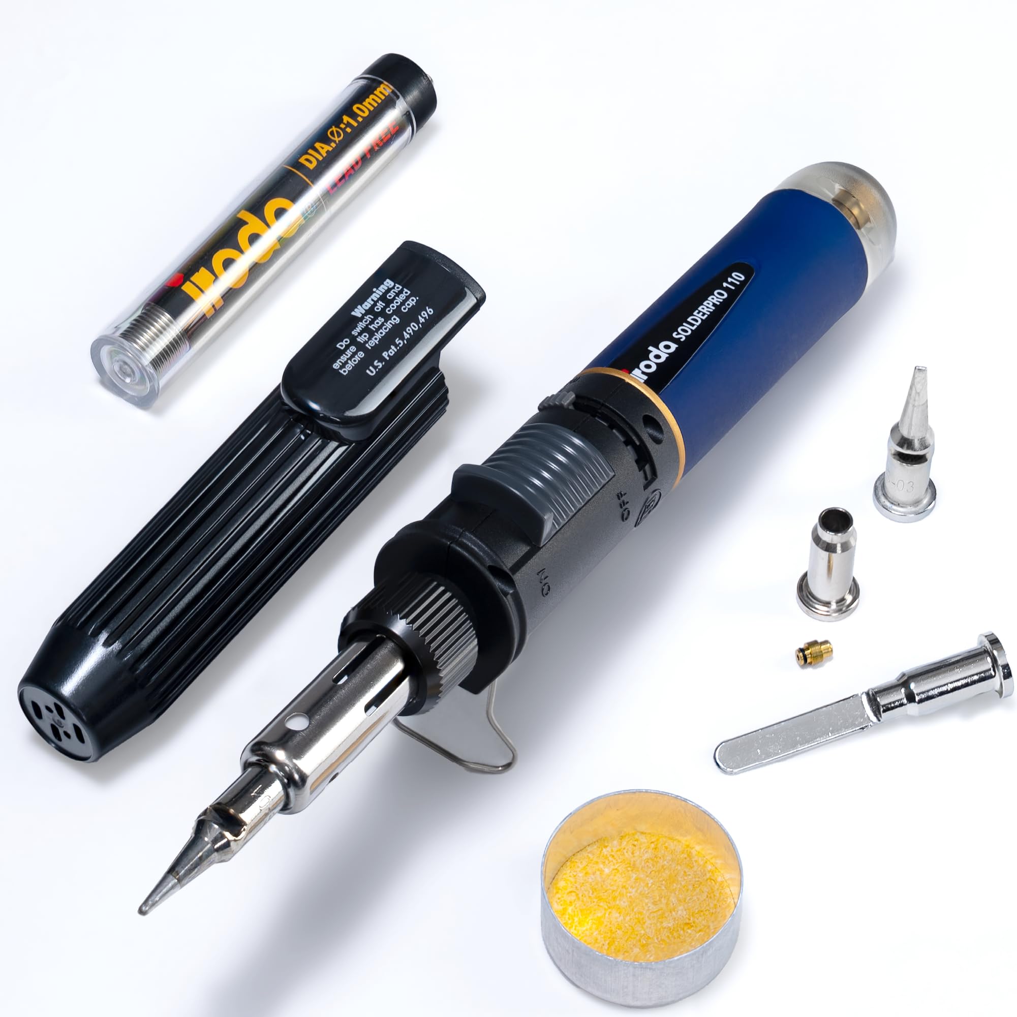 IRODA SolderPro 110 conical tip for delicate joints and fine work.