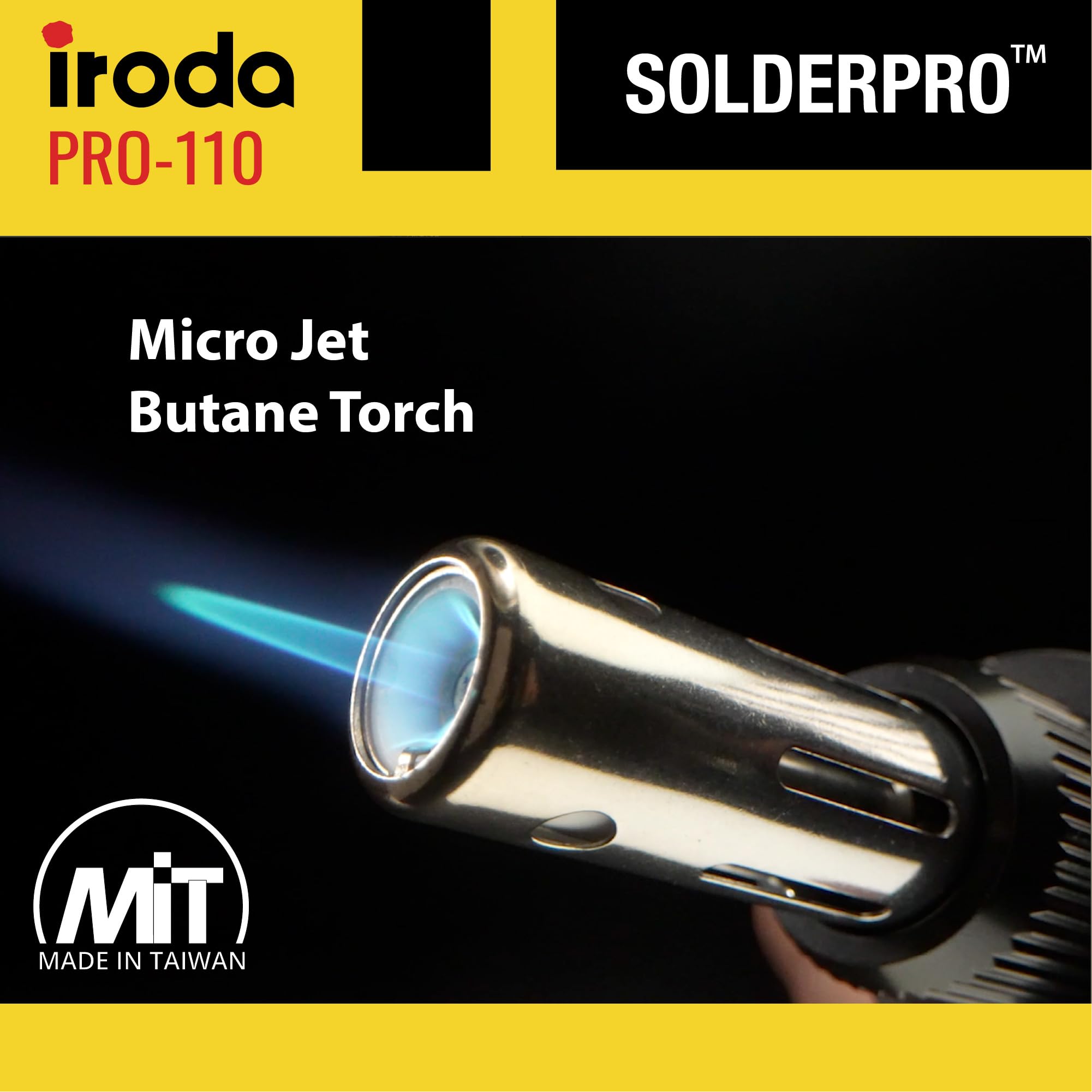 IRODA SolderPro 110 torch head for quick localized heating.