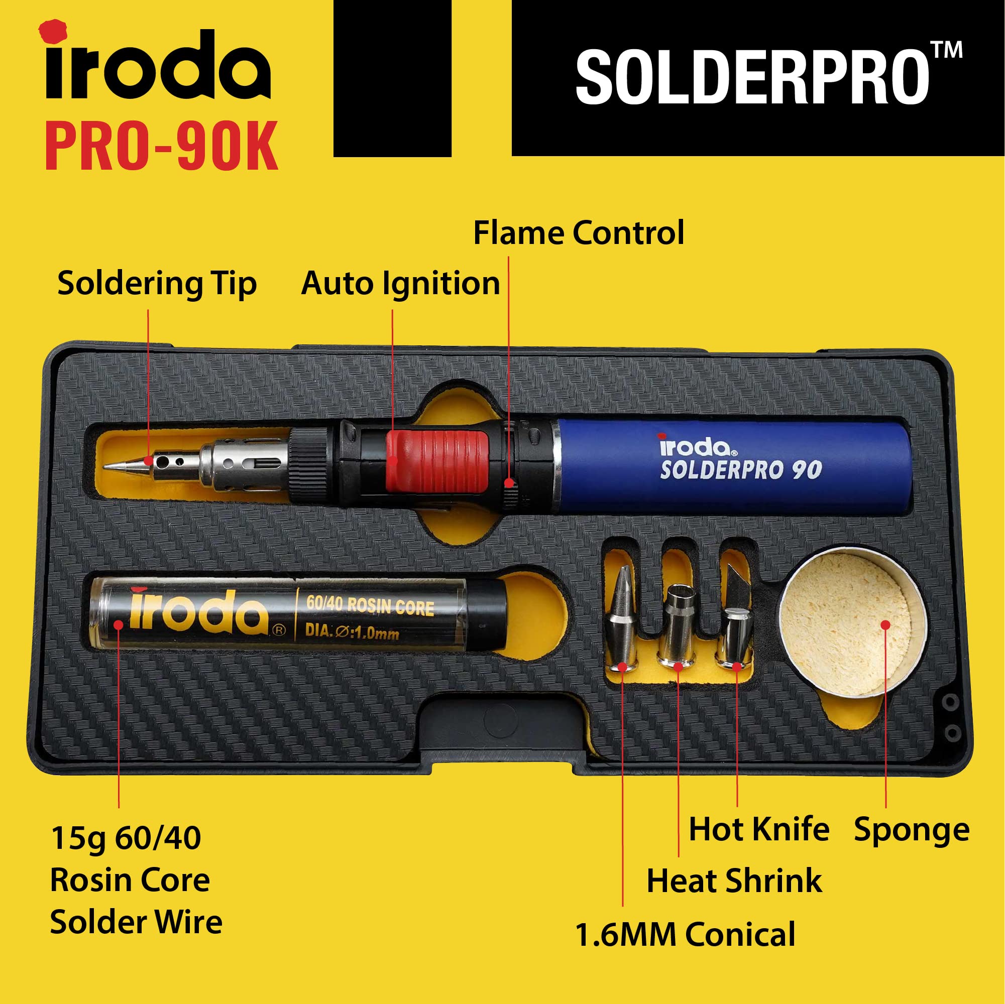 IRODA SolderPro 90K compact design fits toolboxes.