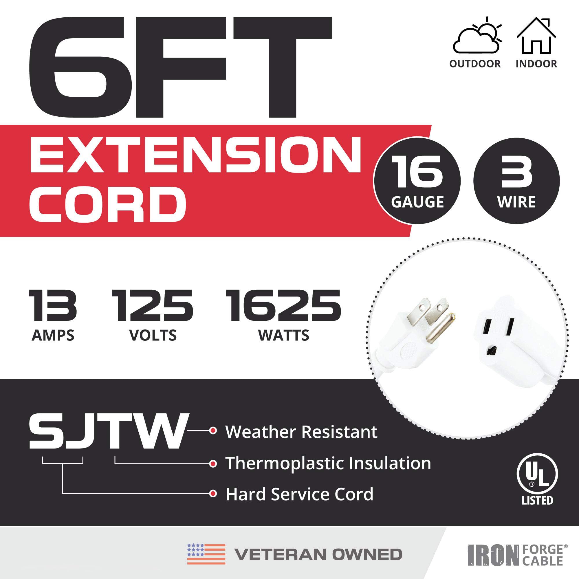 IRON FORGE CABLE 16AWG SJTW jacket resists moisture and sun exposure.