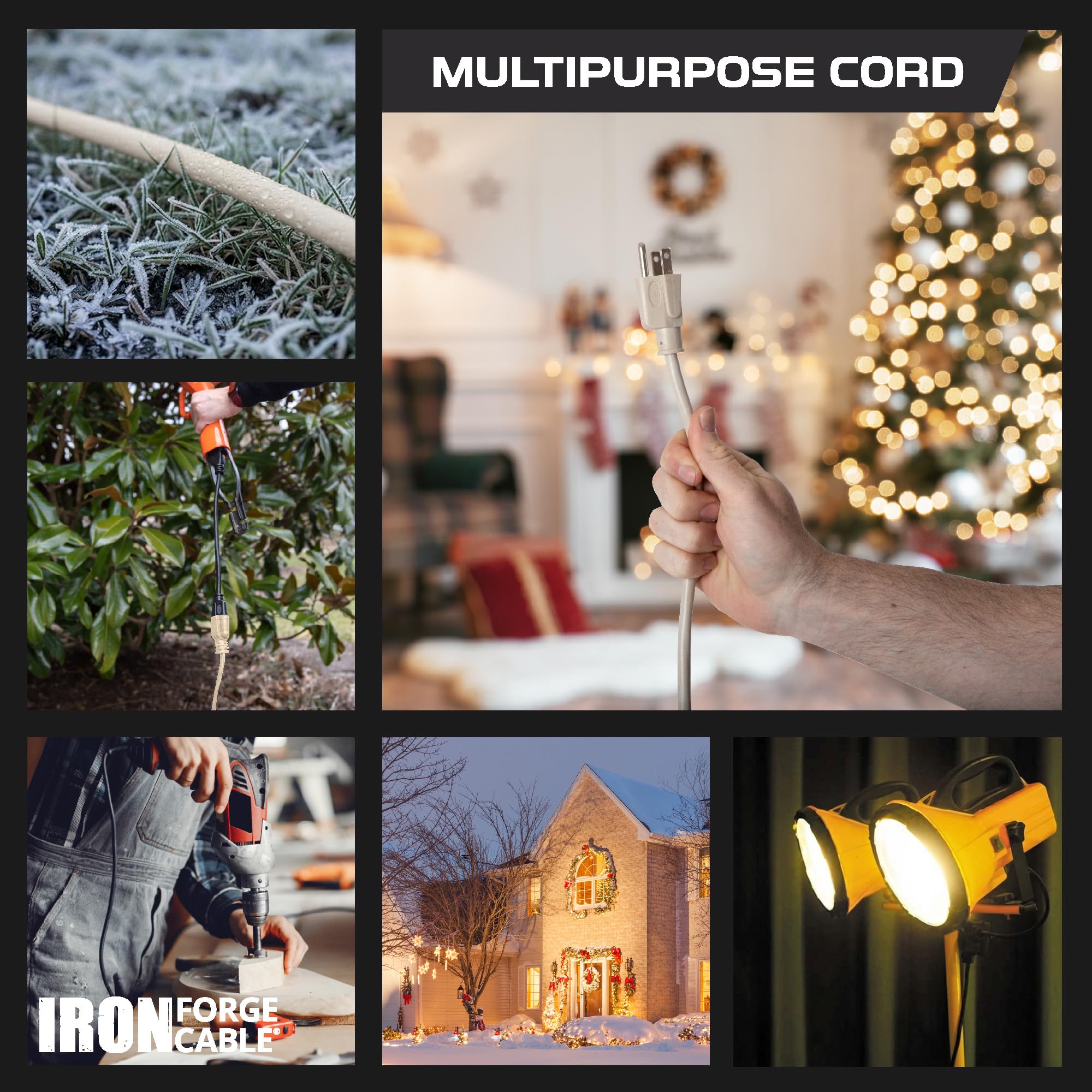 Iron Forge Cable versatile outdoor cord for appliances and tools.