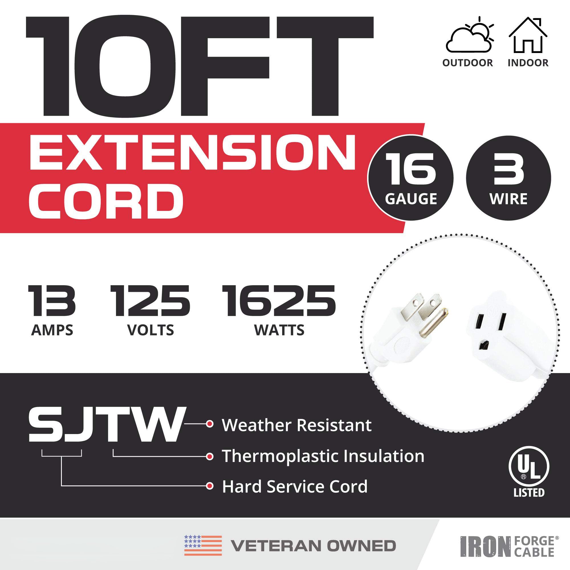 IRON FORGE CABLE nickel-coated prongs reinforce durability for heavy outdoor use