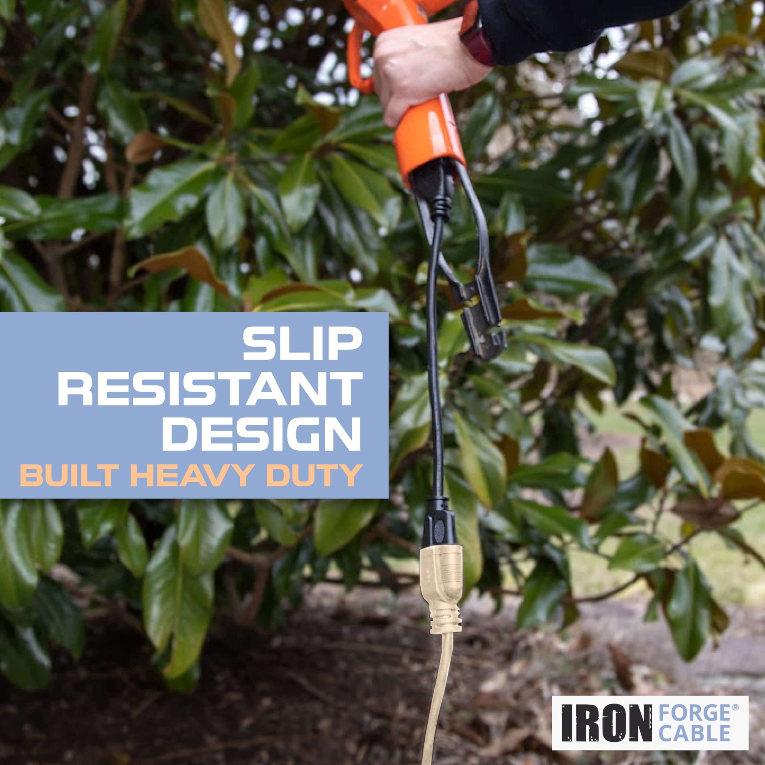 Iron Forge Cable nickel coated prongs ensure durable connections.