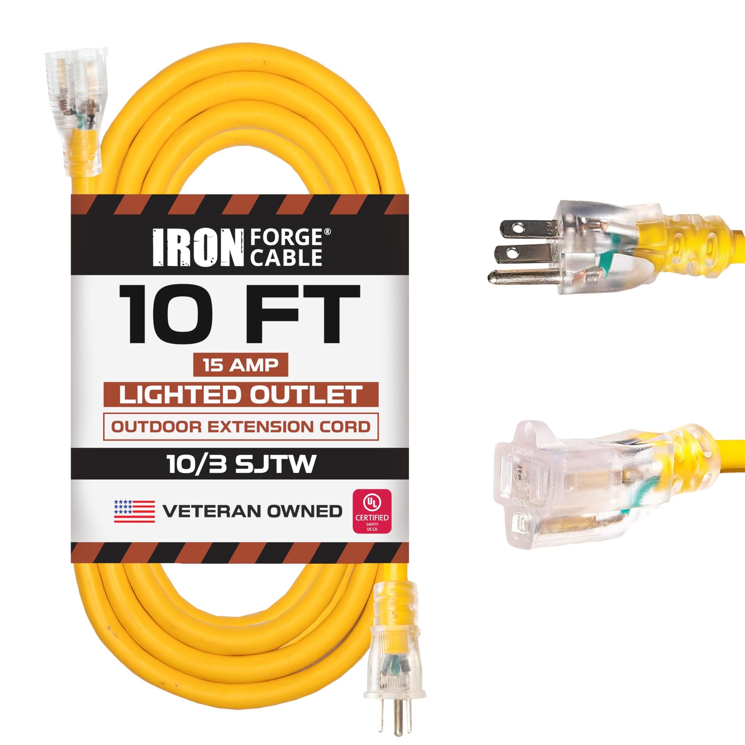 Iron Forge Cable outdoor extension cord 10ft powers tools on site