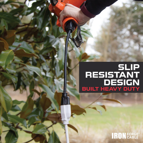 Iron Forge Cable SJTW jacket protects against rain, snow, and sun