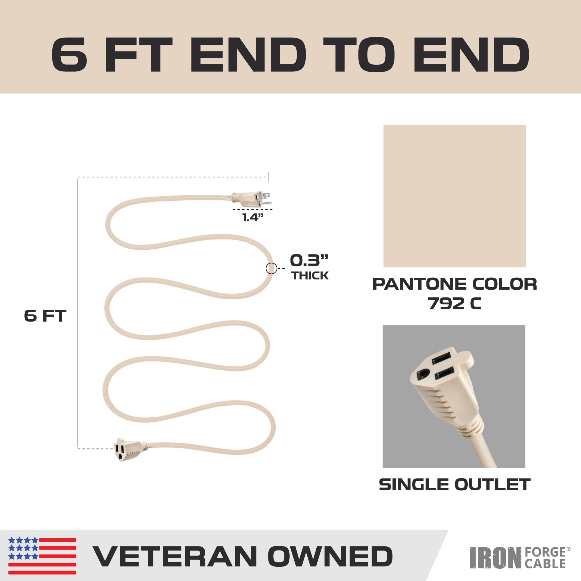 Iron Forge Cable temperature range -40°F to 140°F ensures year-round use.