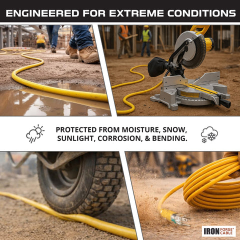 Iron Forge Cable UL-certified 12 AWG extension cord for outdoor power needs
