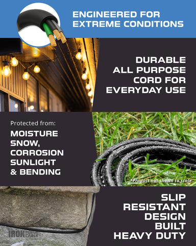 Iron Forge Cable UL certified extension cord for safe outdoor power