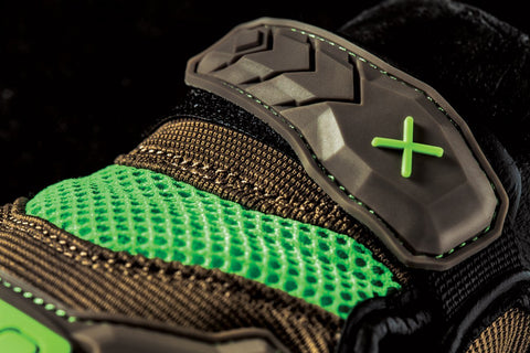 Ironclad EXO Motor Glove back-of-thumb sweat wipe helps stay focused.