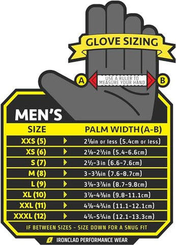 Ironclad GUG04L gloves with rubberized knuckle protection for impact resistance