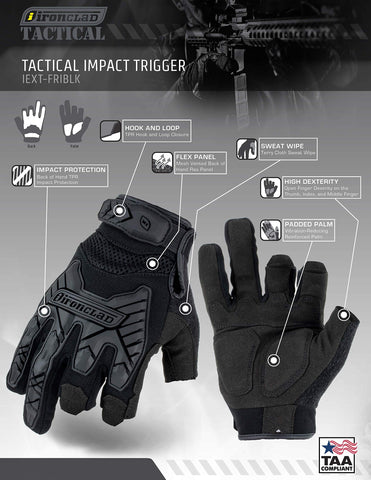 Ironclad Tactical Framer Impact hook-and-loop closure for a secure fit.