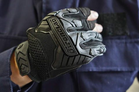 Ironclad Tactical Framer Impact terry-cloth thumb wipe for sweat management.