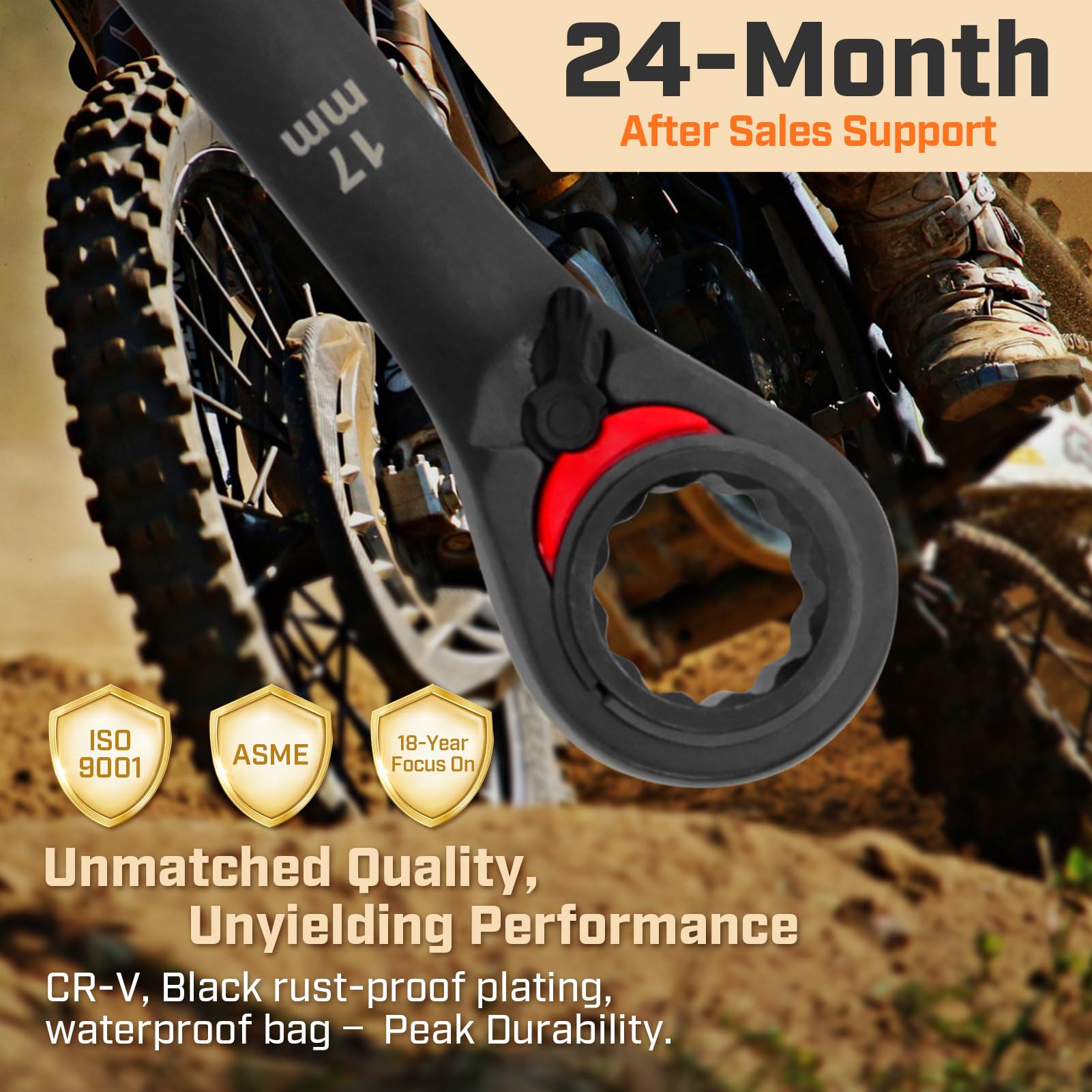 Ironcube wrenches with black matte finish resisting dirt and rust.