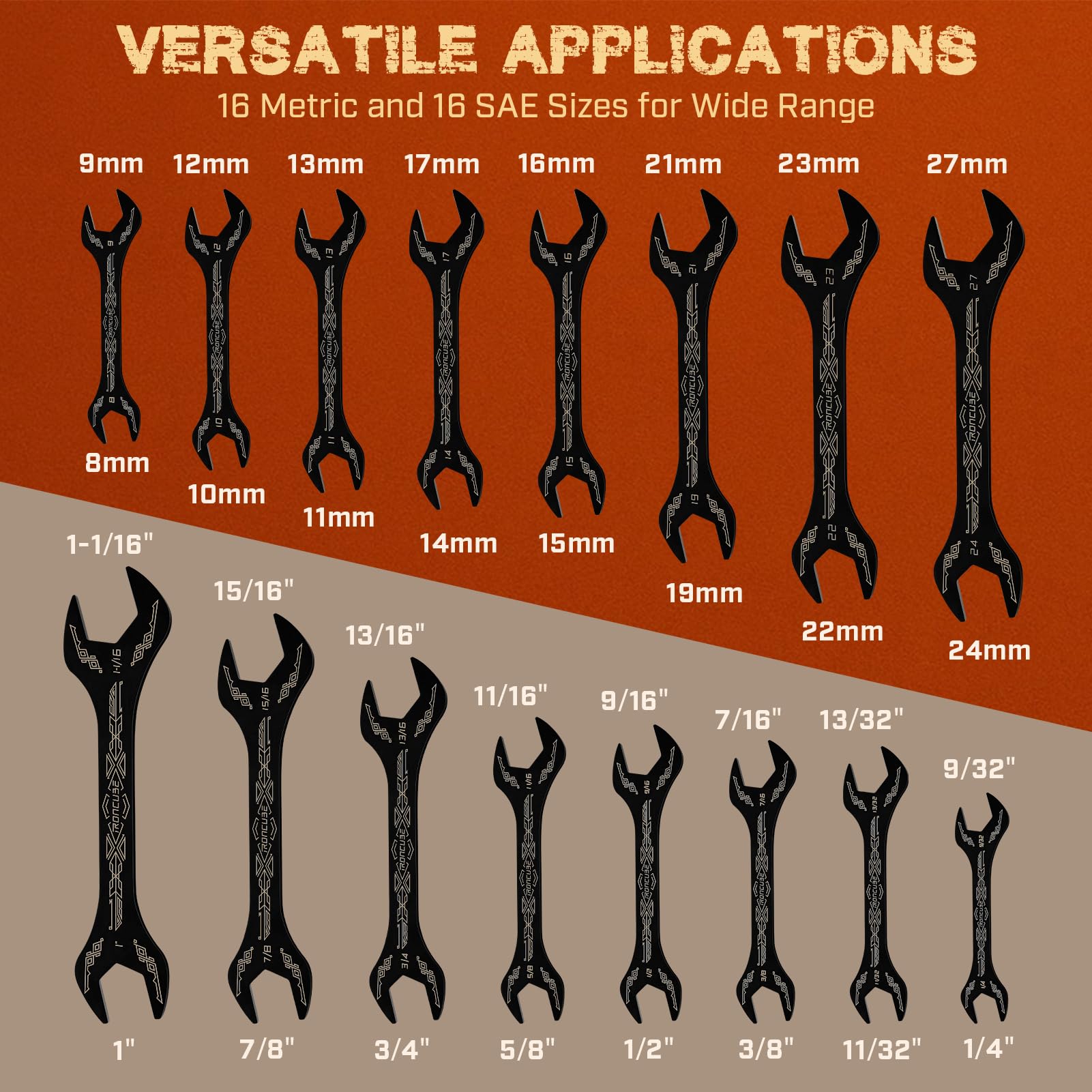 IRONCUBE wrenches close-up shows ultra-slim 3mm design for tight spaces.