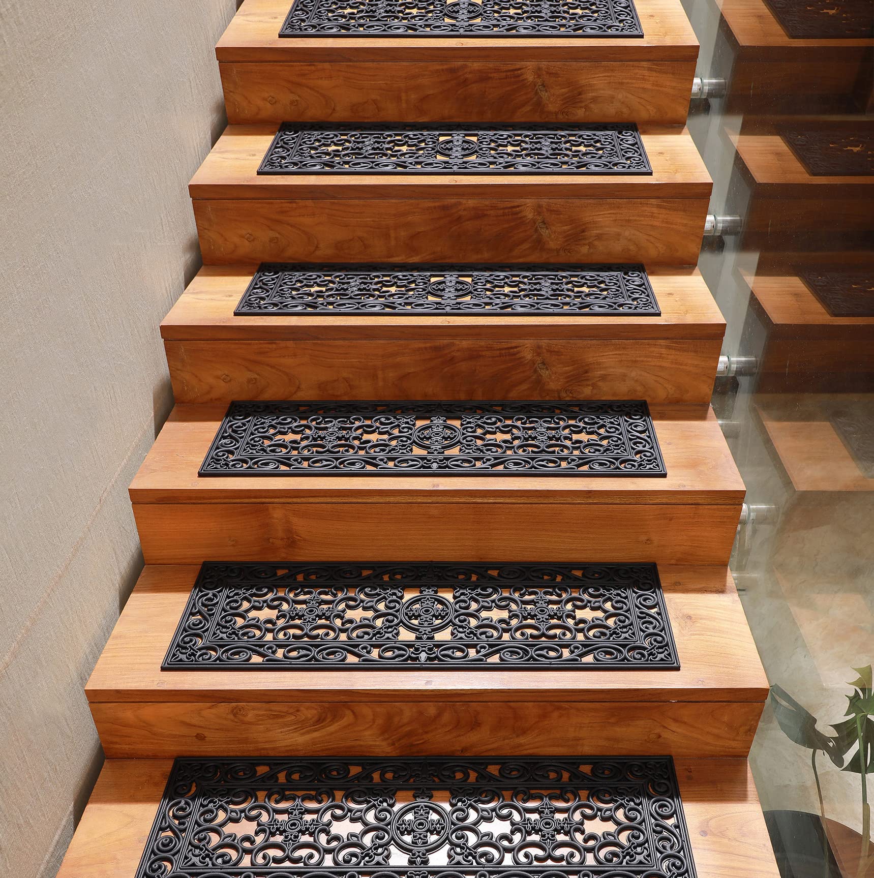 IRONGATE stair treads on outdoor steps show non-slip grip in wet weather