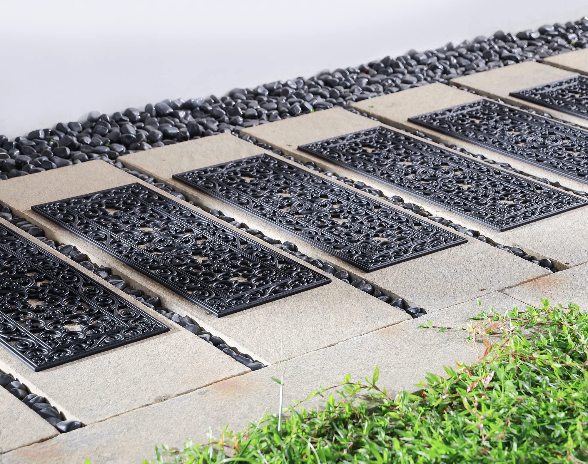 IRONGATE six-mat pack covers multiple stairs in high-traffic areas
