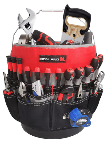 IRONLAND bucket tool organizer fits 3.5–5 gallon buckets for easy access to gear