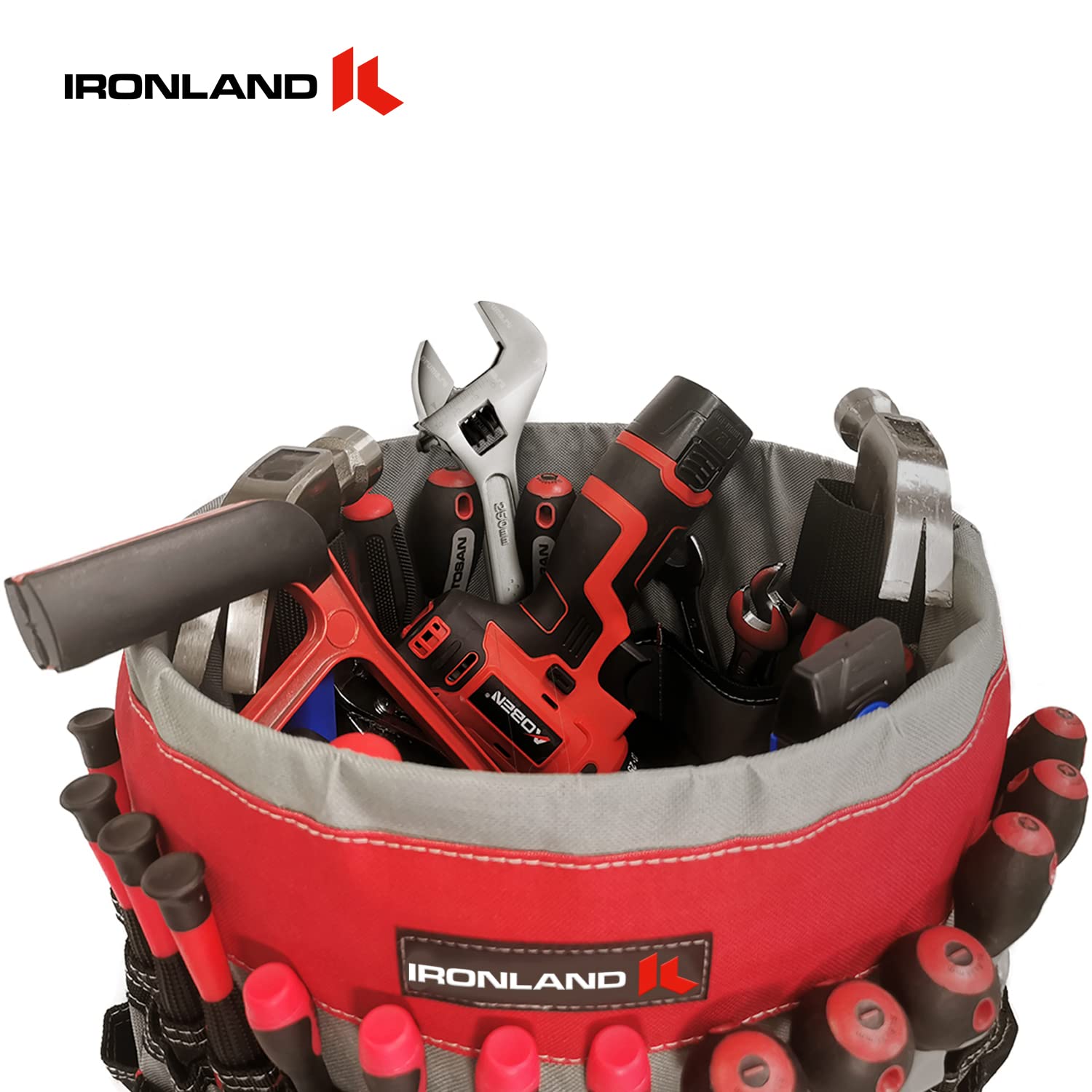 IRONLAND garden tool organizer keeps shears and trowels within reach