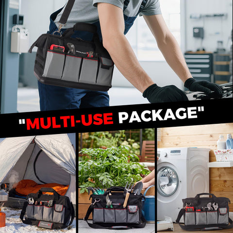 IRONLAND heavy-duty tool bag keeps gear organized and ready for any repair.