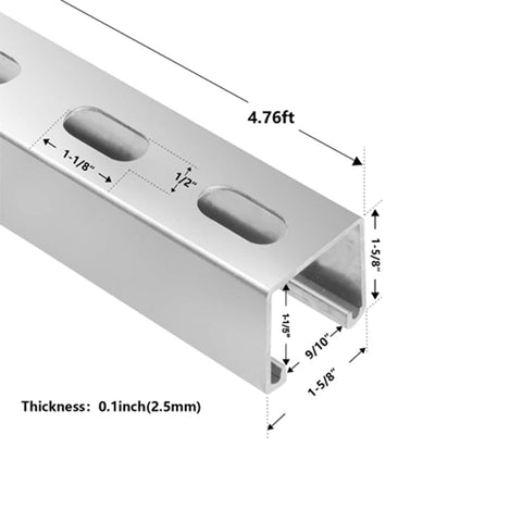 IRONROBUST 12-gauge steel U-channel rail for heavy-duty mounting and hanging tasks.