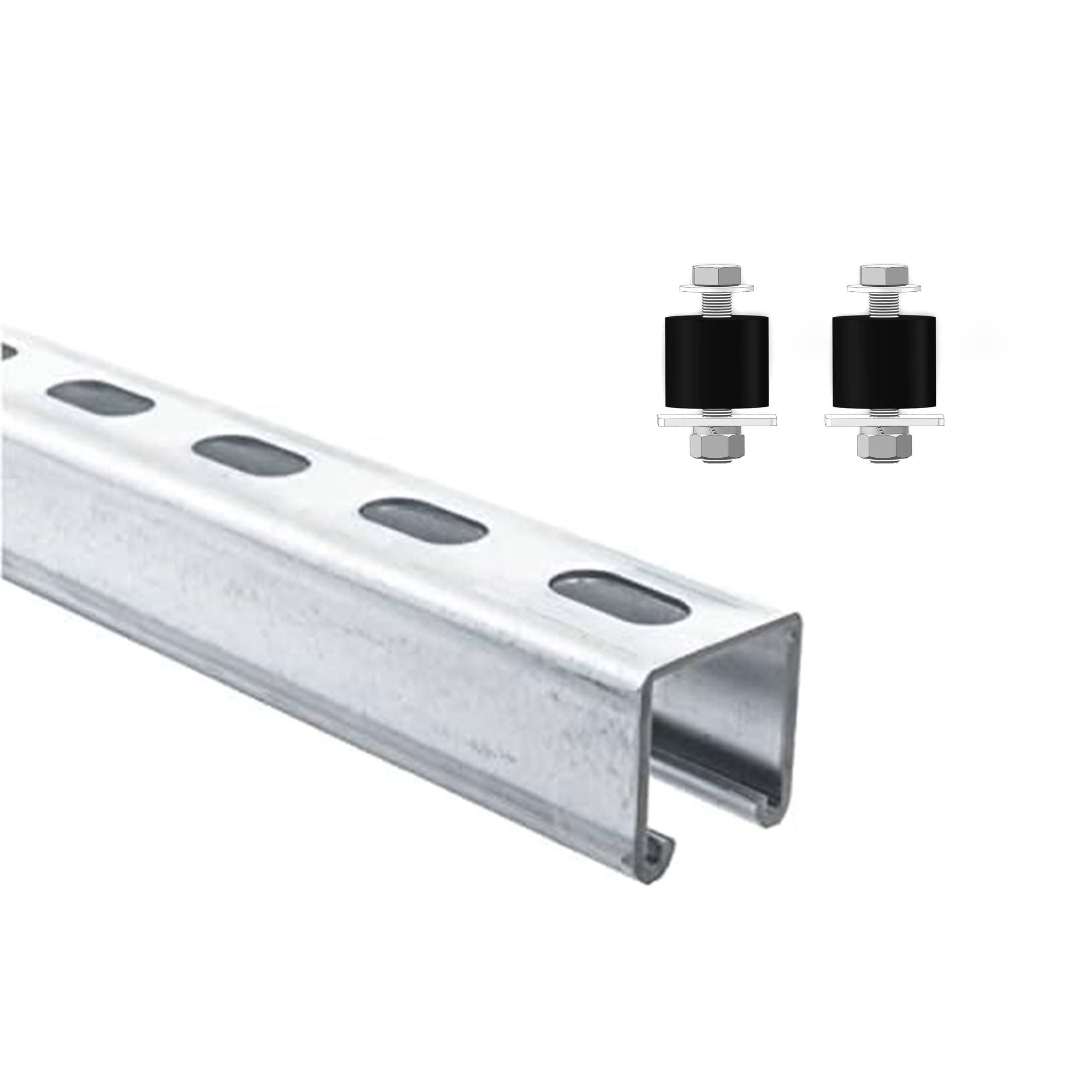 IRONROBUST unistrut channel trolley track 57in for durable overhead mounting.