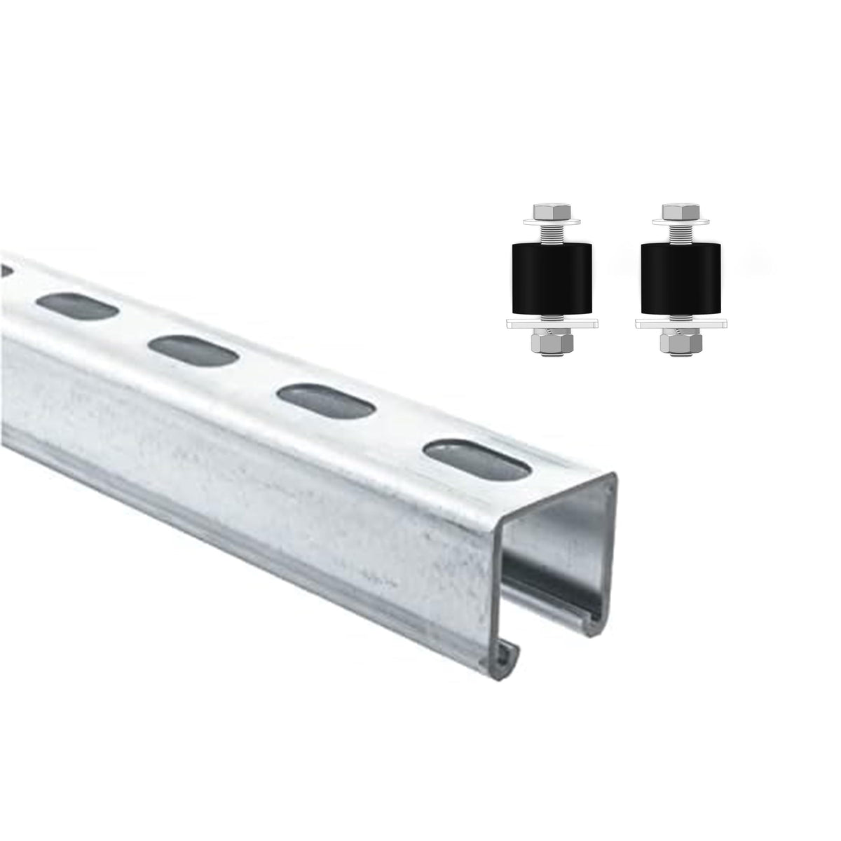 IRONROBUST unistrut channel trolley track 57in for durable overhead mounting.