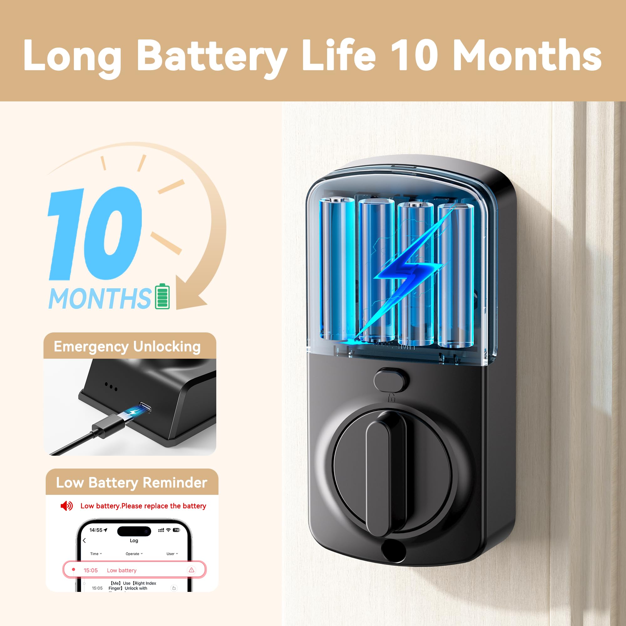 IRONZON 5-in-1 keyless entry deadbolt with versatile access options