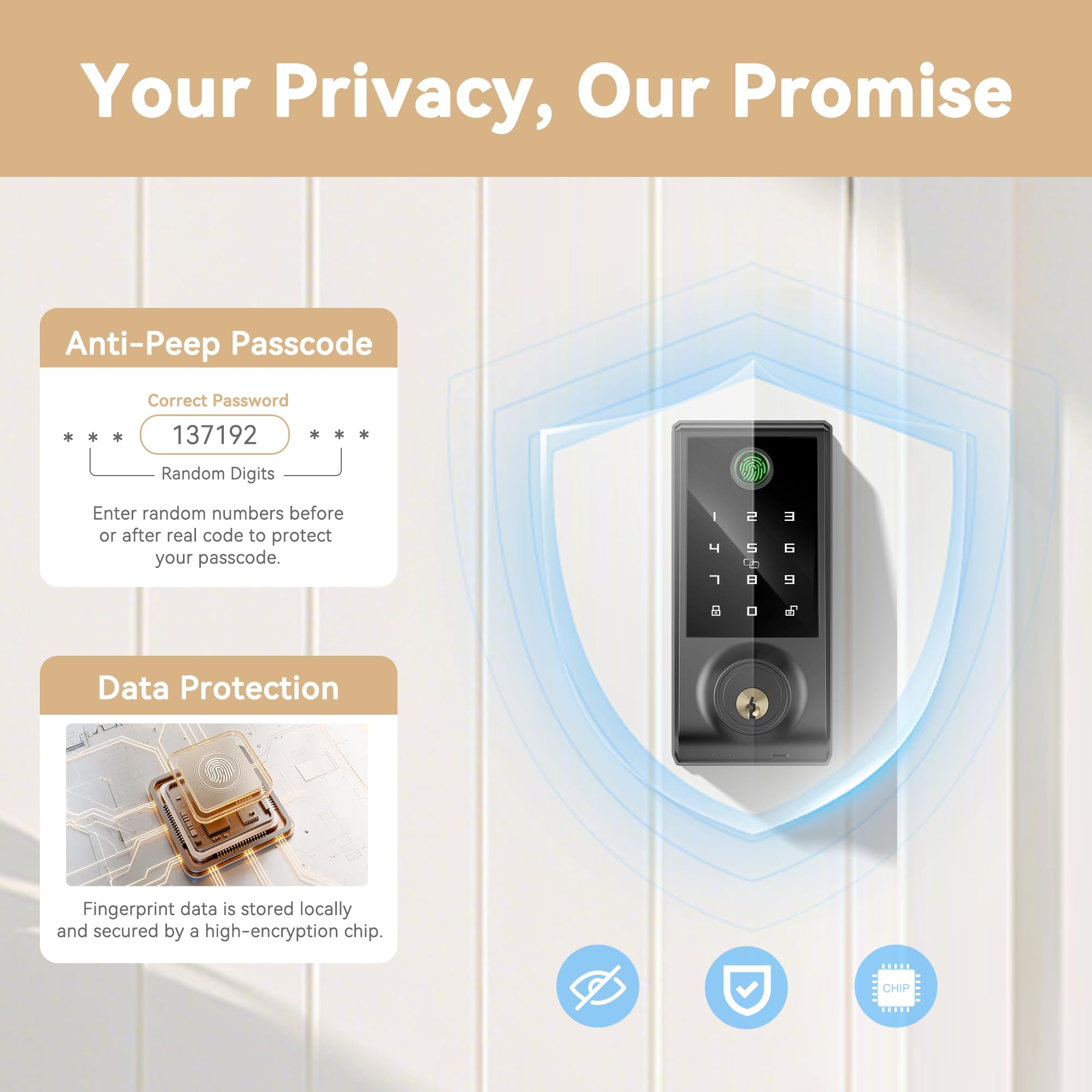 IRONZON auto-lock feature securing the door automatically after entry