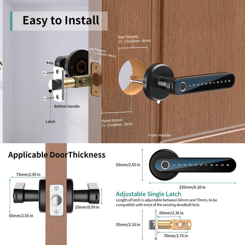 IRONZON door lock handle installation highlights sleek all-metal design.