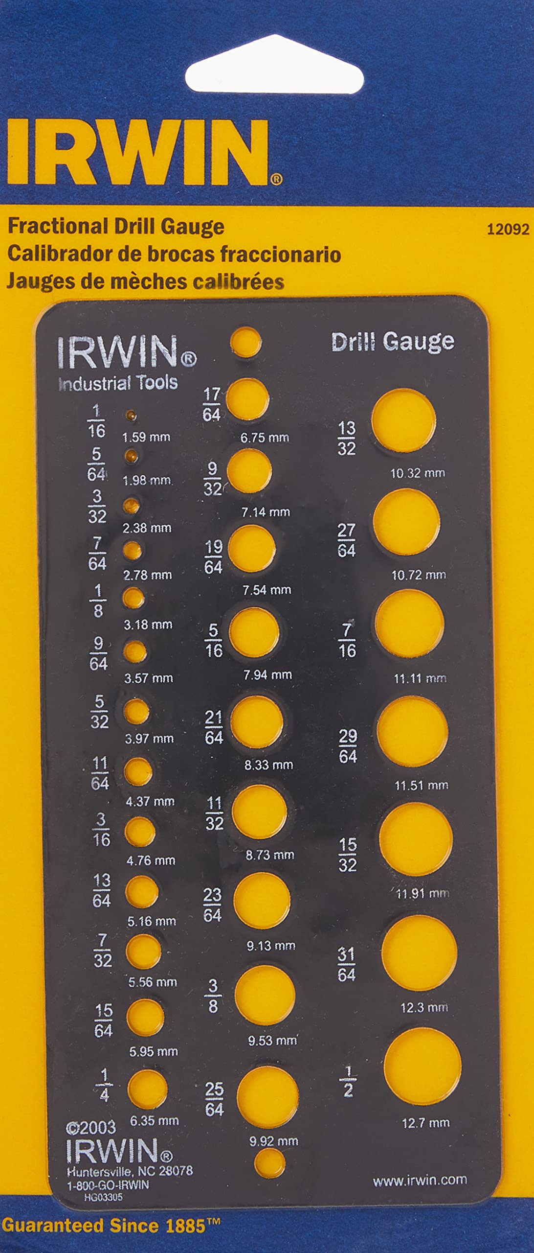 Compact packaging showing the lightweight IRWIN gauge