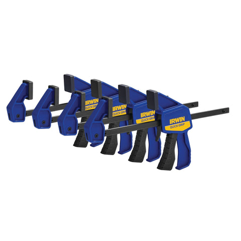IRWIN Quick-Grip 6in mini bar clamp side view showing one-handed operation.