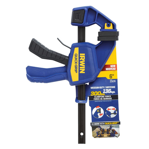 IRWIN Quick-Grip padded jaws prevent marring on delicate projects.