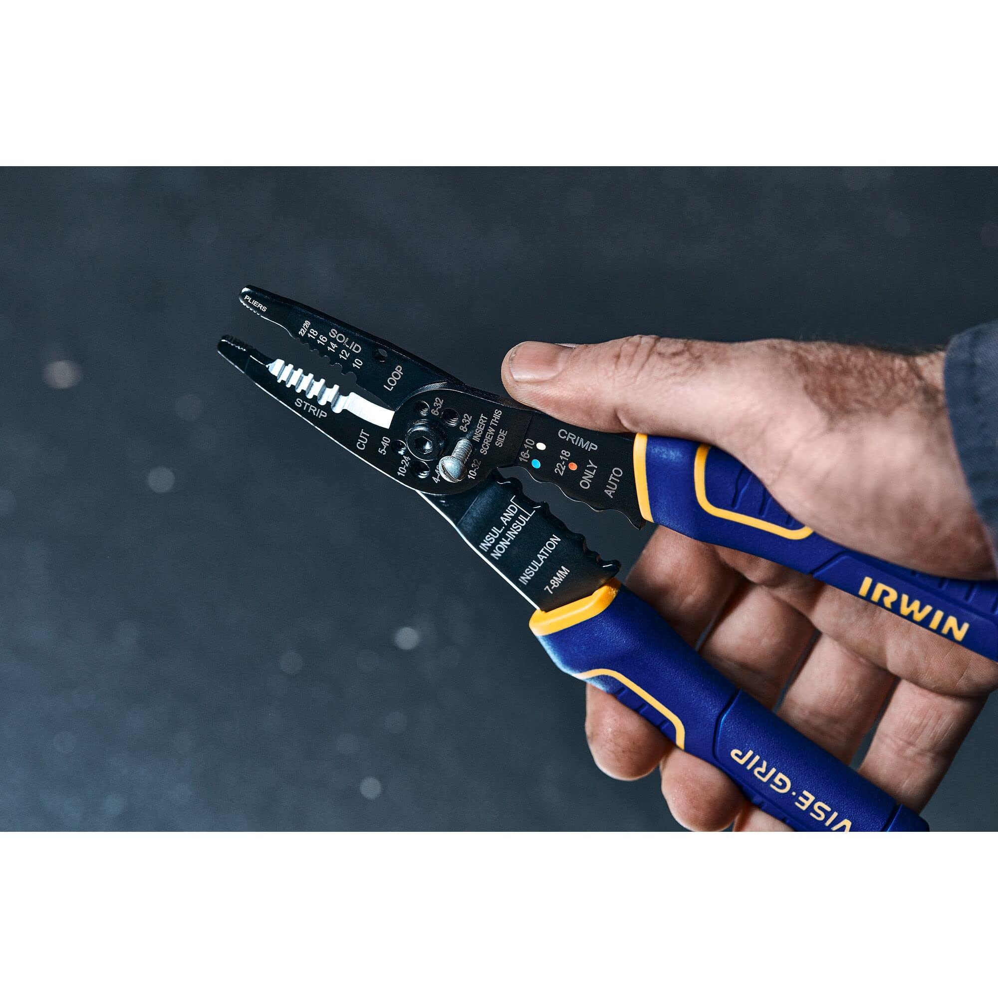 IRWIN VISE-GRIP wire stripper pliers nose 8in for effortless pulling and looping.