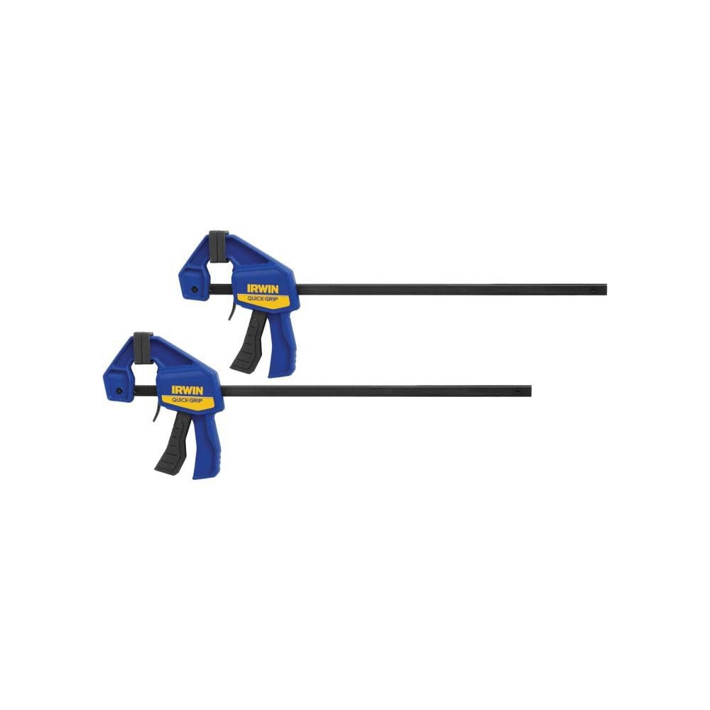 IRWIN Quick-Grip Mini Bar Clamp 12-inch, front view, ideal for small projects.