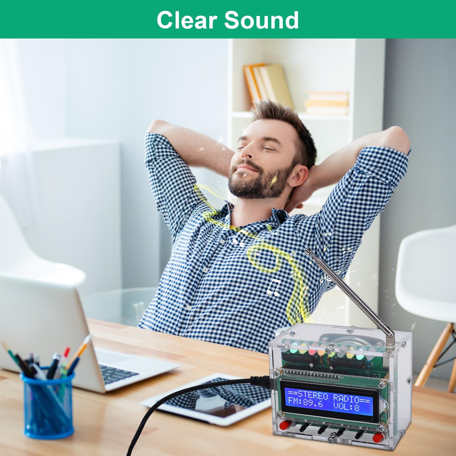 IS FM Radio Kit control buttons enable easy tuning and volume control.