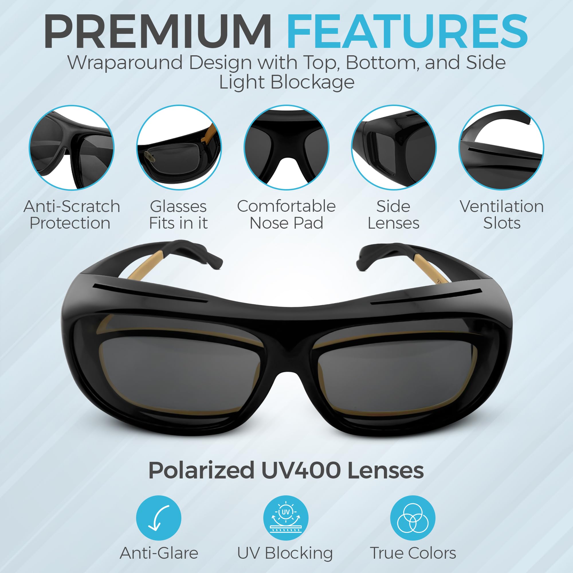 isafety polarized uv400 lenses reduce glare for clearer vision during recovery
