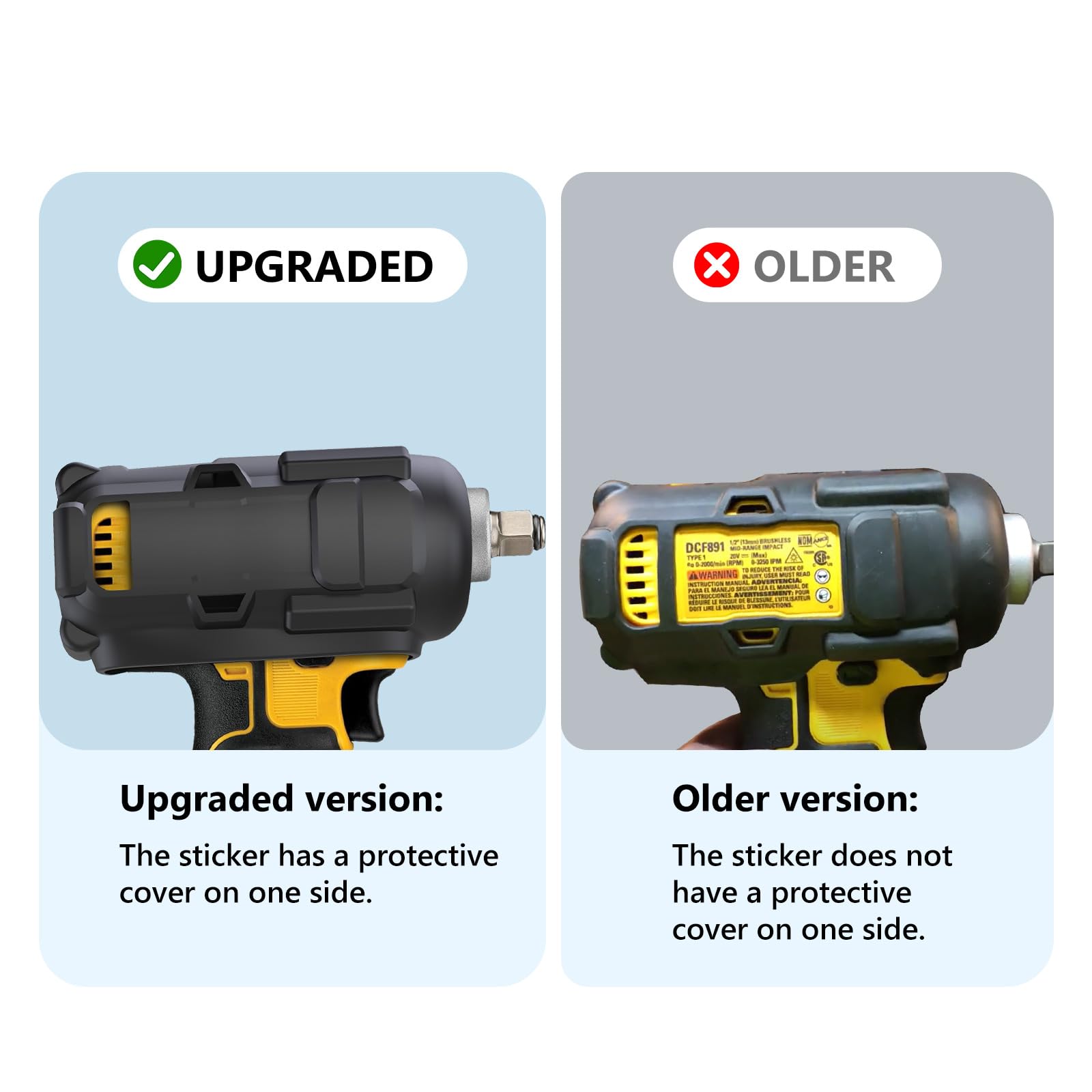 ISDOHS 20V boot on DCF892 enhances grip and dust protection on site.