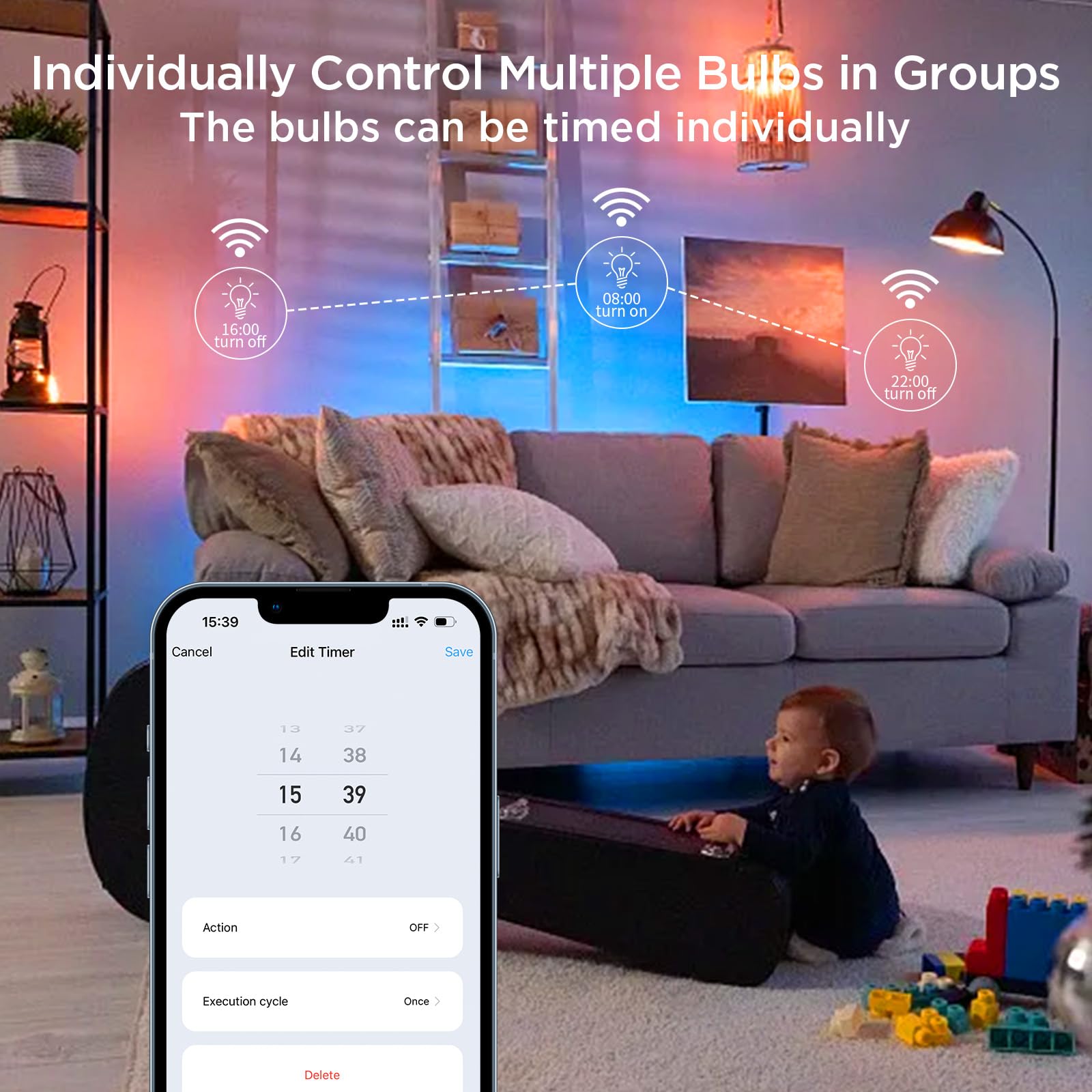 I-SHUNFA Colour and scene options for mood lighting