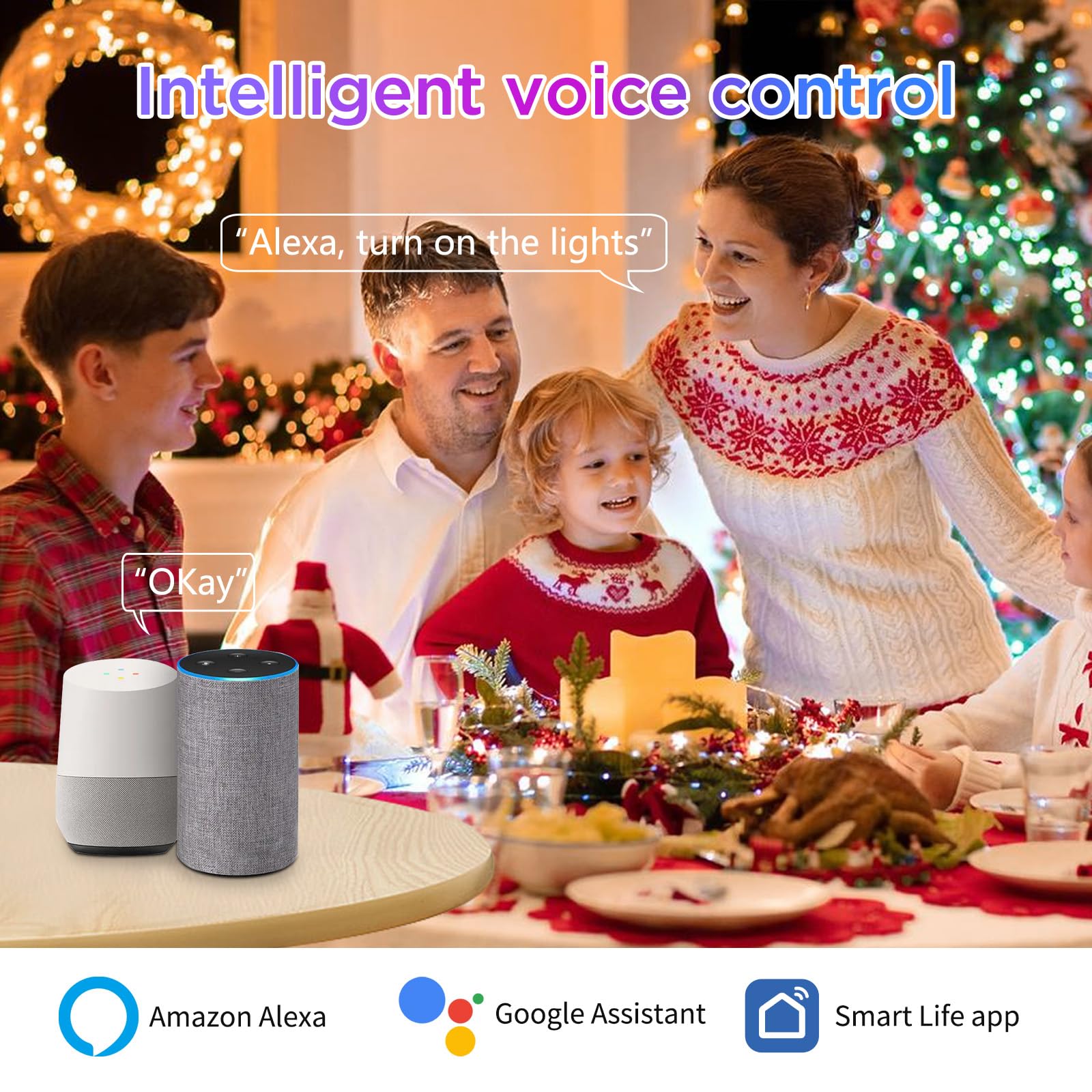 I-SHUNFA Brightness adjustment from dim to bright via app or voice