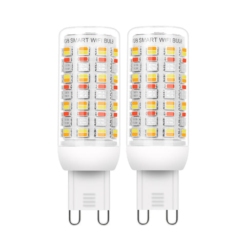 I-SHUNFA Wi-Fi RGBCW G9 bulb two-pack for ambient lighting and remote control