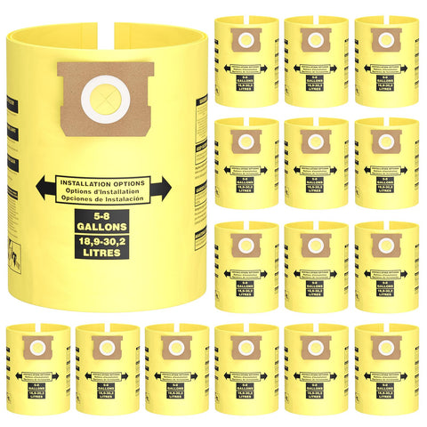 Isinlive 15-piece 5-8 gallon vacuum bags for Type E/H/U compatibility, clean dust containment.