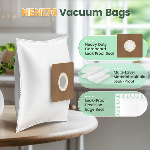 ISINLIVE NEN170 double-layer bags capture fine dust effectively.