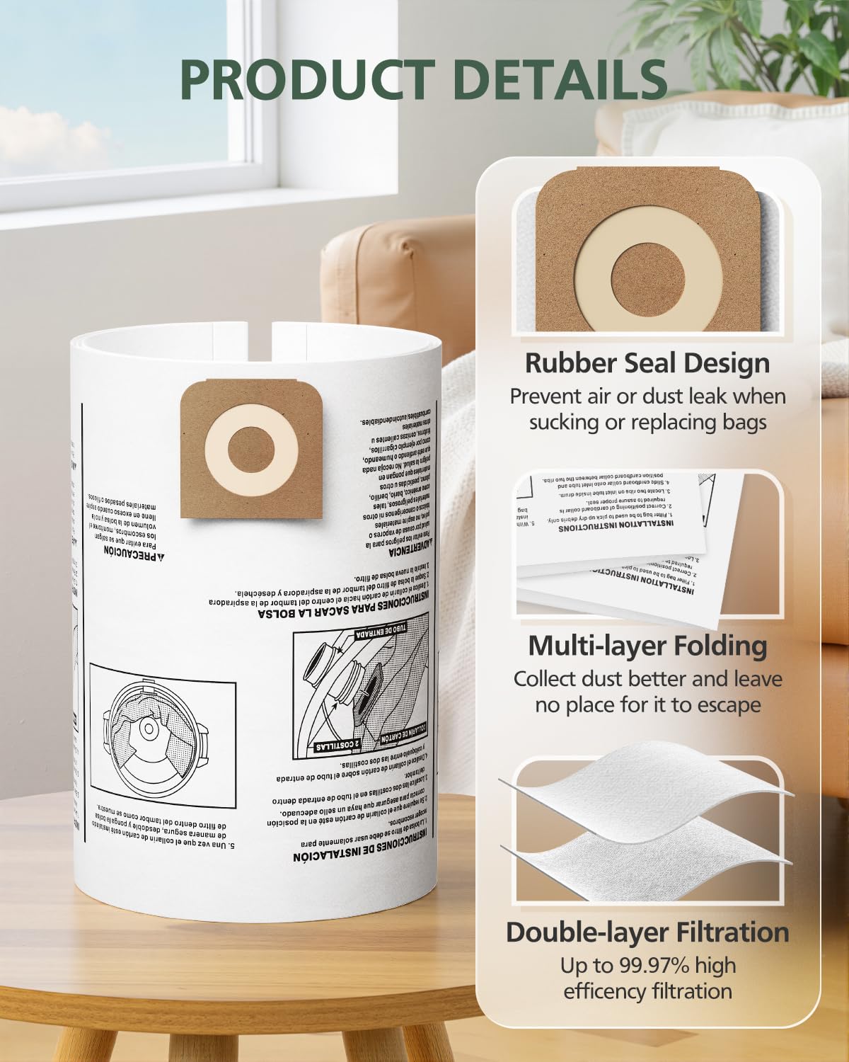 Isinlive outer paper layer protects against drywall dust and debris