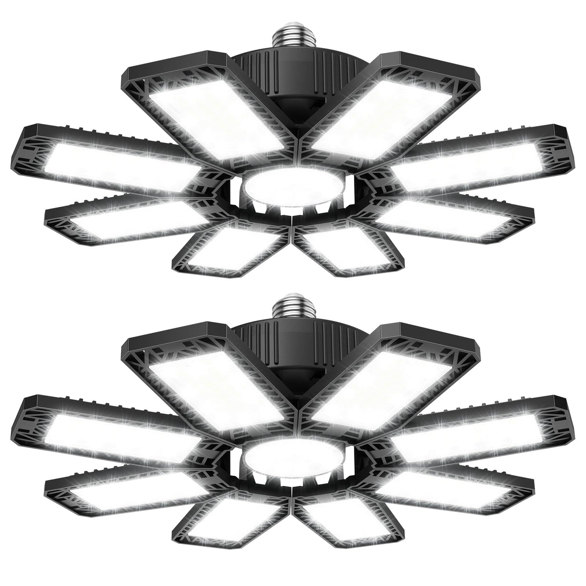 ISKYDRAW 240W garage light with 8 deformable panels for flexible illumination