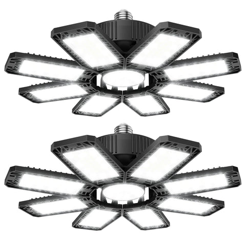 ISKYDRAW 240W garage light with 8 deformable panels for flexible illumination