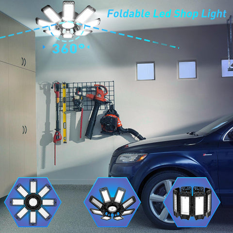 ISKYDRAW LED garage light with ABS housing and aluminum heat dissipation