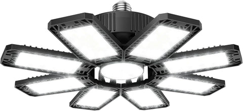 ISKYDRAW LED garage light 240W ceiling brightens the workshop for precise tasks.