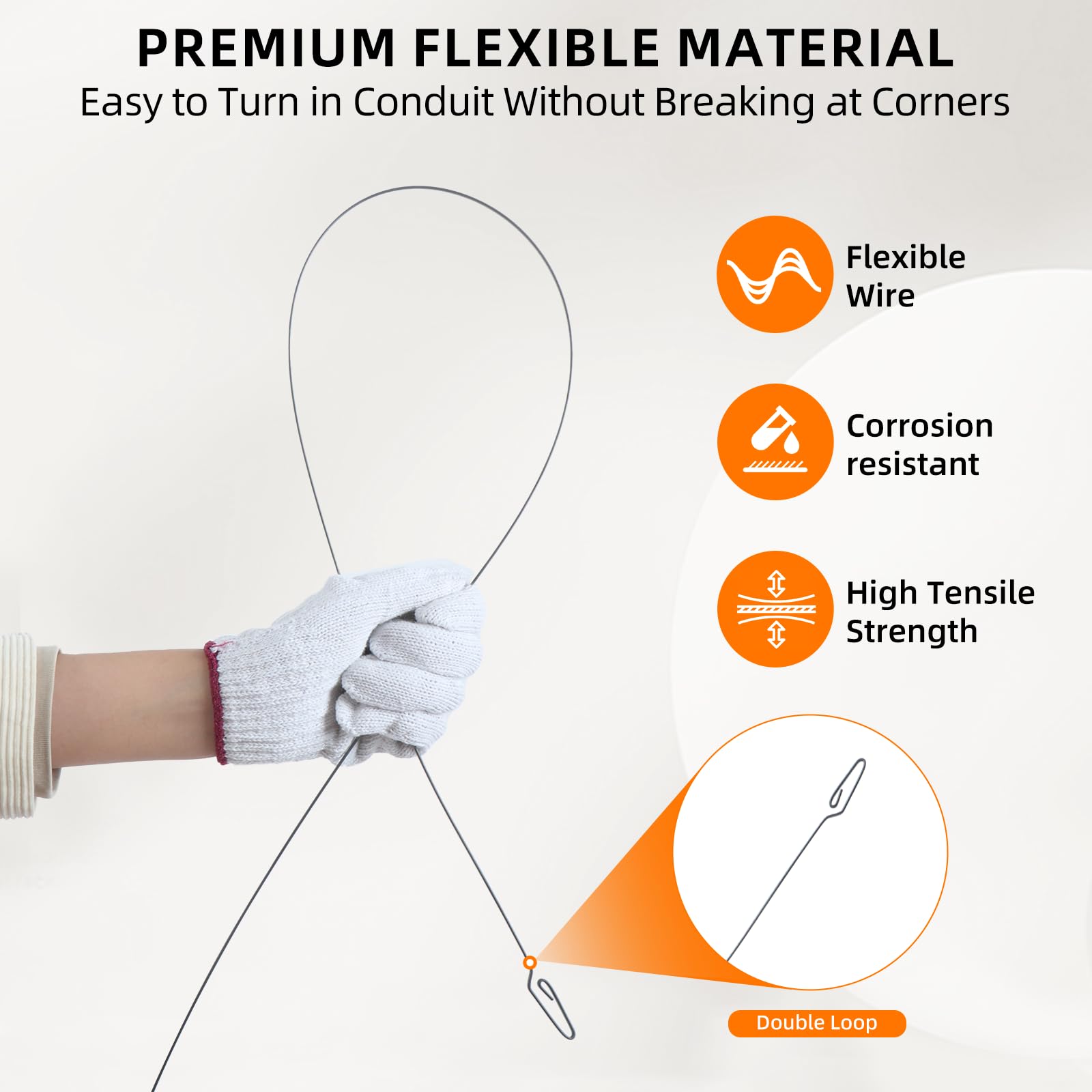 islewire 240 ft fish tape ergonomic handle provides a comfortable grip for long pulls.